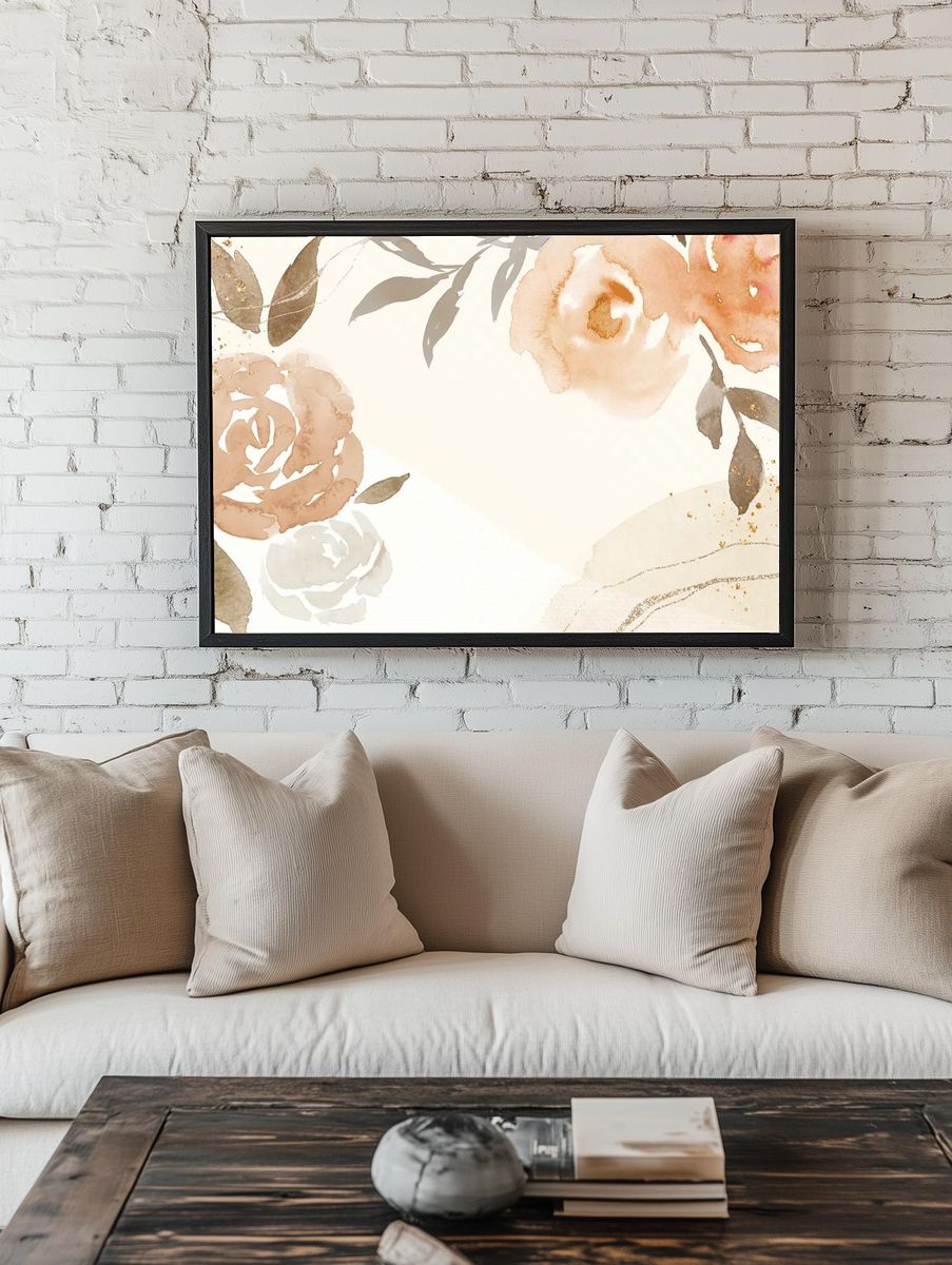 Watercolor Floral Elegance Poster. — room view 1