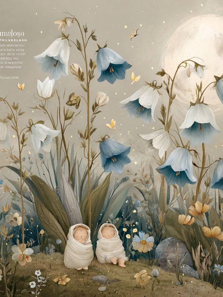Whimsical Flower Garden — Illustration Print. poster — illustration art
