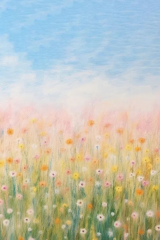 Wildflower Meadow — Pastel Print. poster — nature art