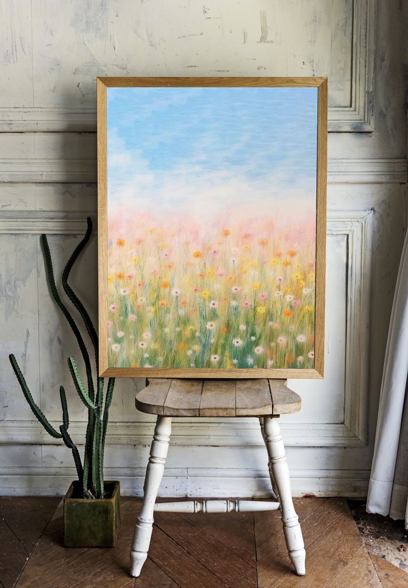 Wildflower Meadow — Pastel Print. room preview