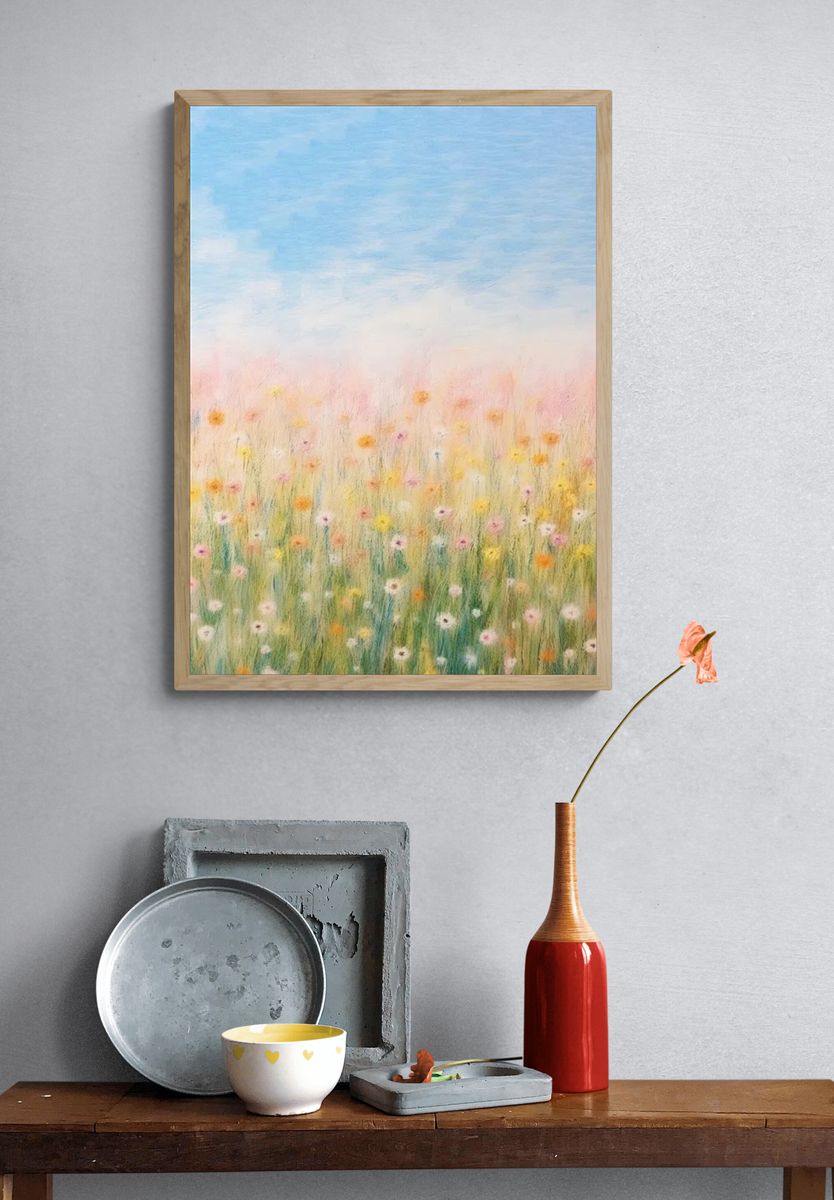 Wildflower Meadow — Pastel Print. — room view 3