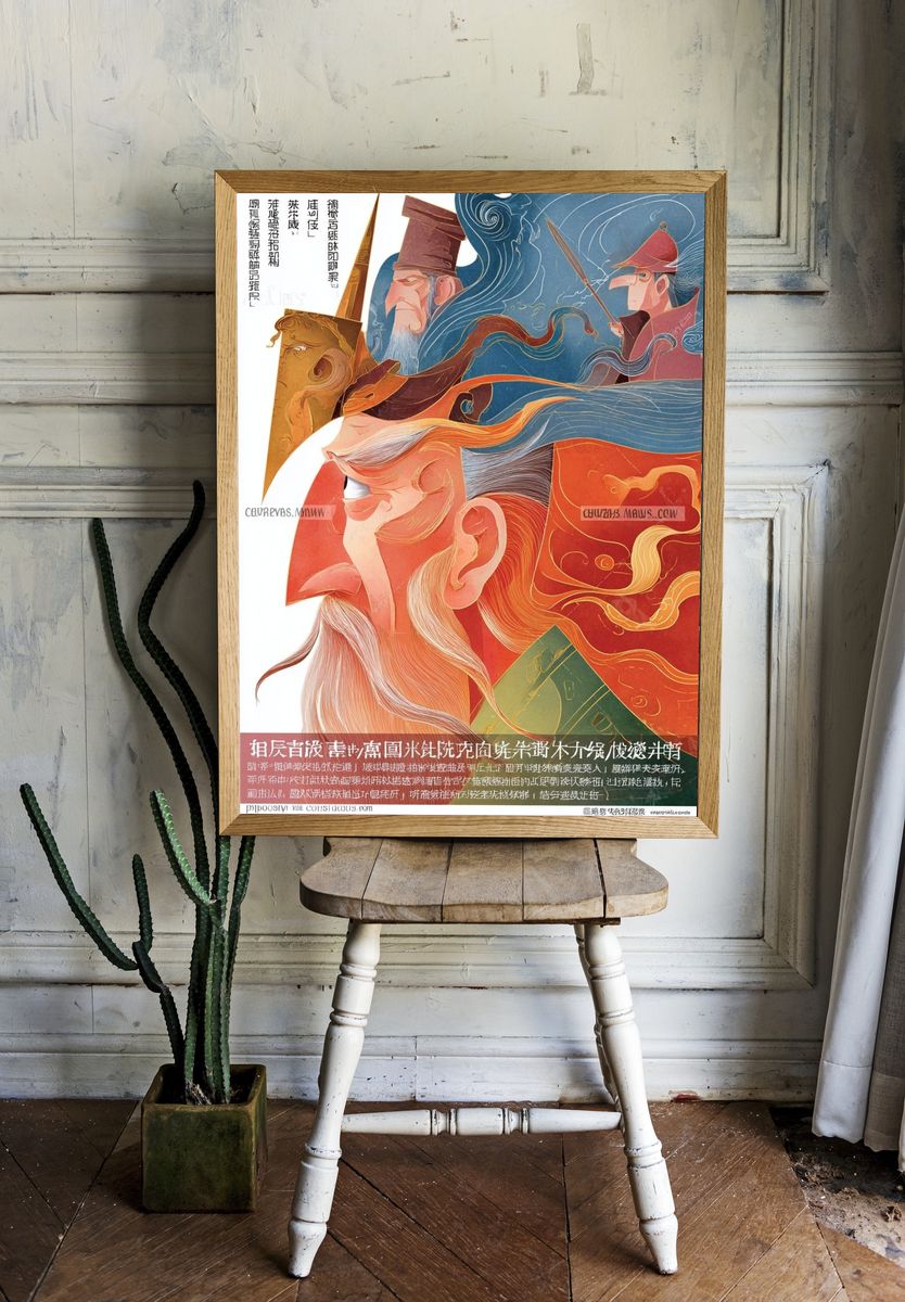 Warrior Faces — Illustration Print. room preview
