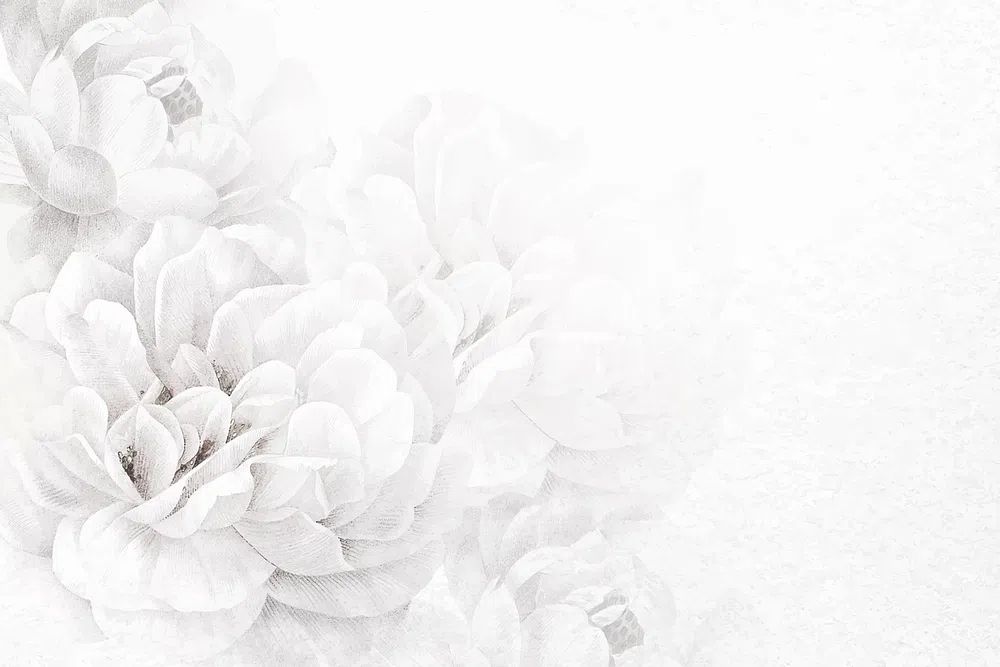 White Floral Watercolor Poster. poster detail