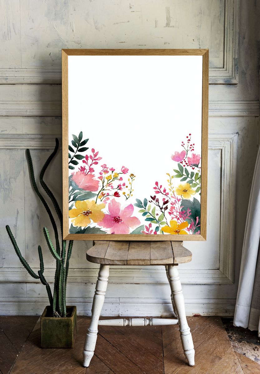Watercolor Floral Arrangement Poster. room preview