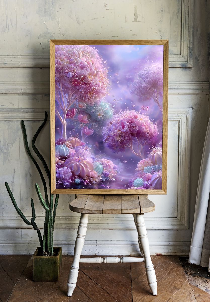 Whimsical Floral Fantasy Poster room preview