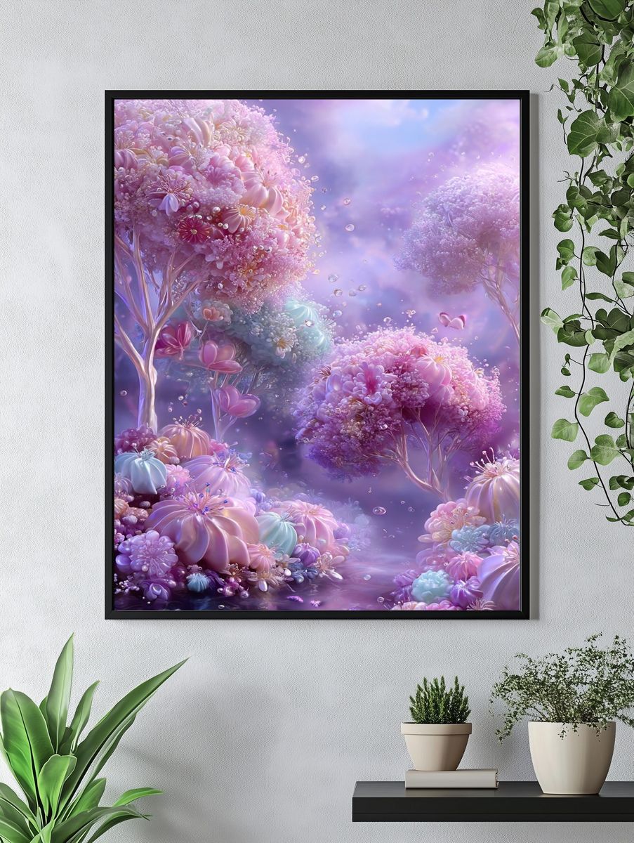 Whimsical Floral Fantasy Poster. — room view 4