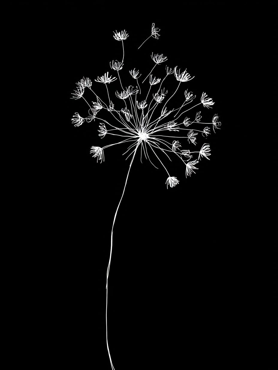 White Flower Silhouette — Minimalist Print. poster — minimalist art