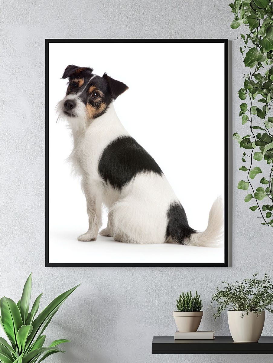 Wire Fox Terrier Portrait Poster. — room view 4