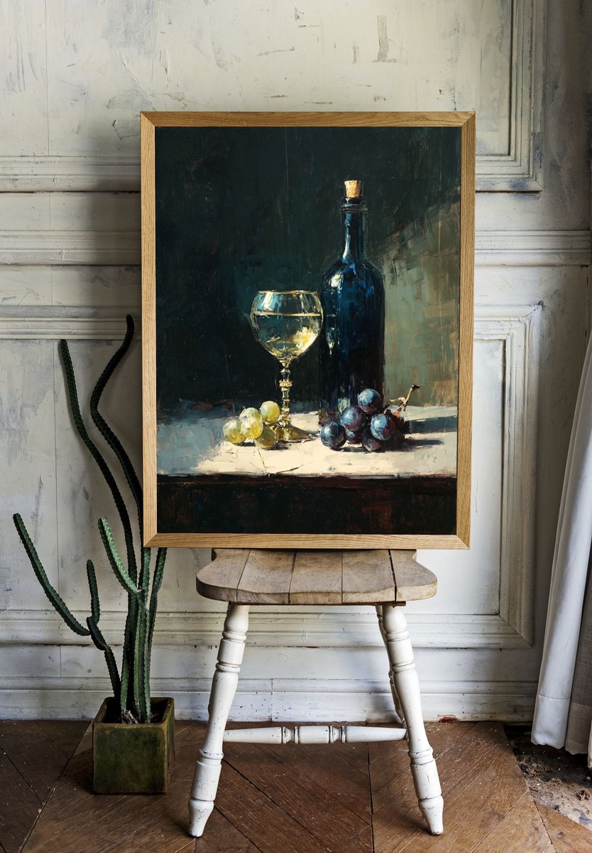 Wine and Grapes Still Life Poster room preview