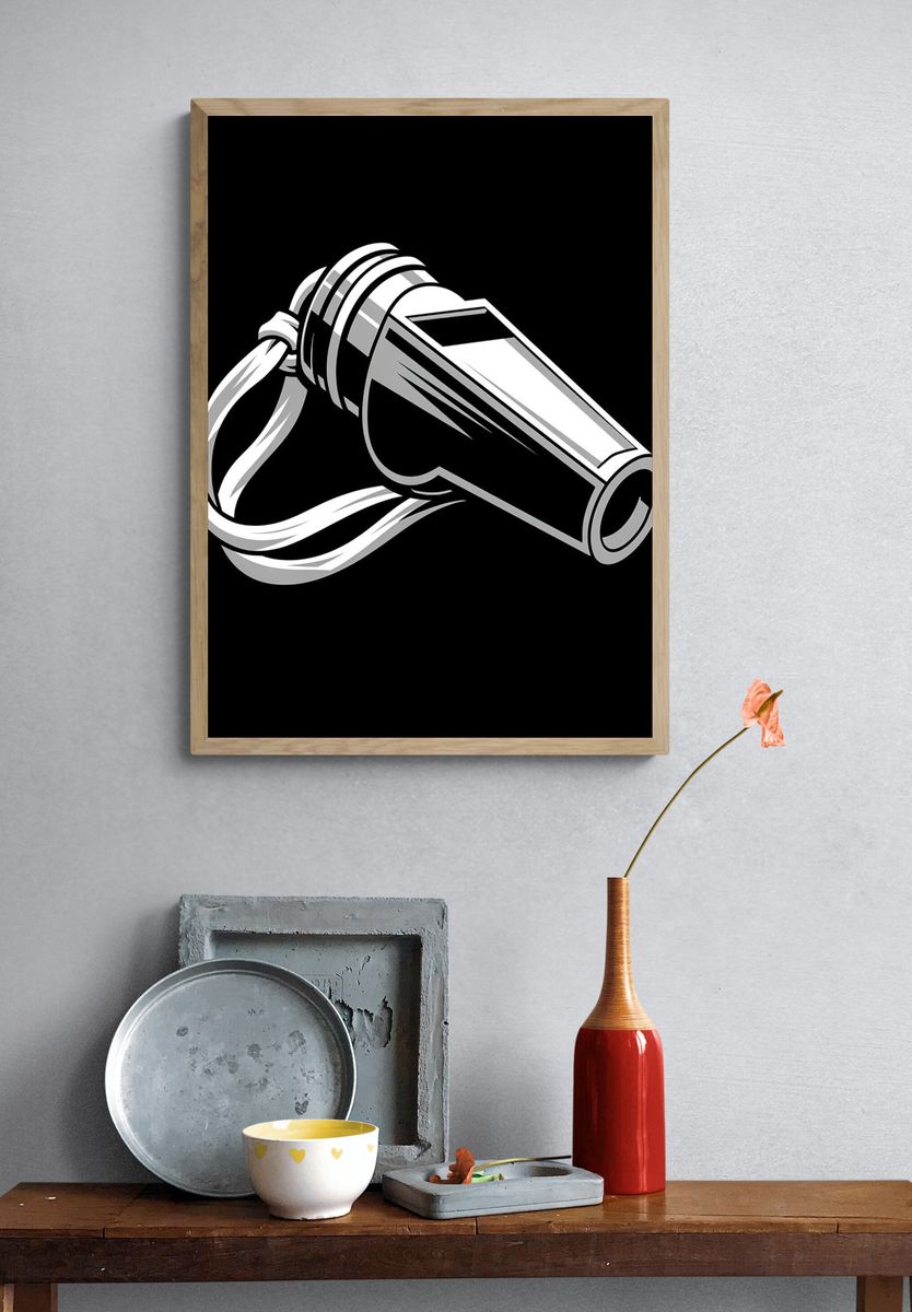 Whistle Graphic Poster. — room view 3