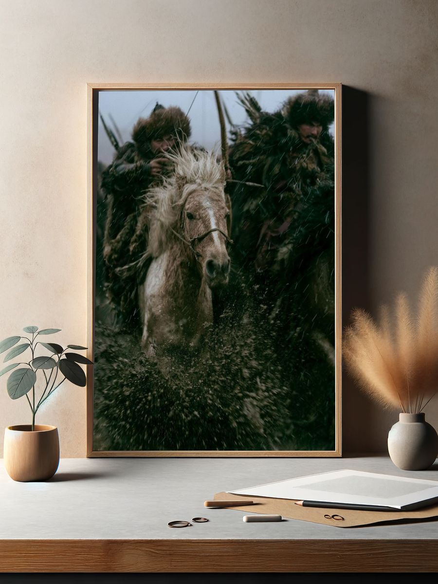 Wild Horse Charge Photography Poster. — room view 2