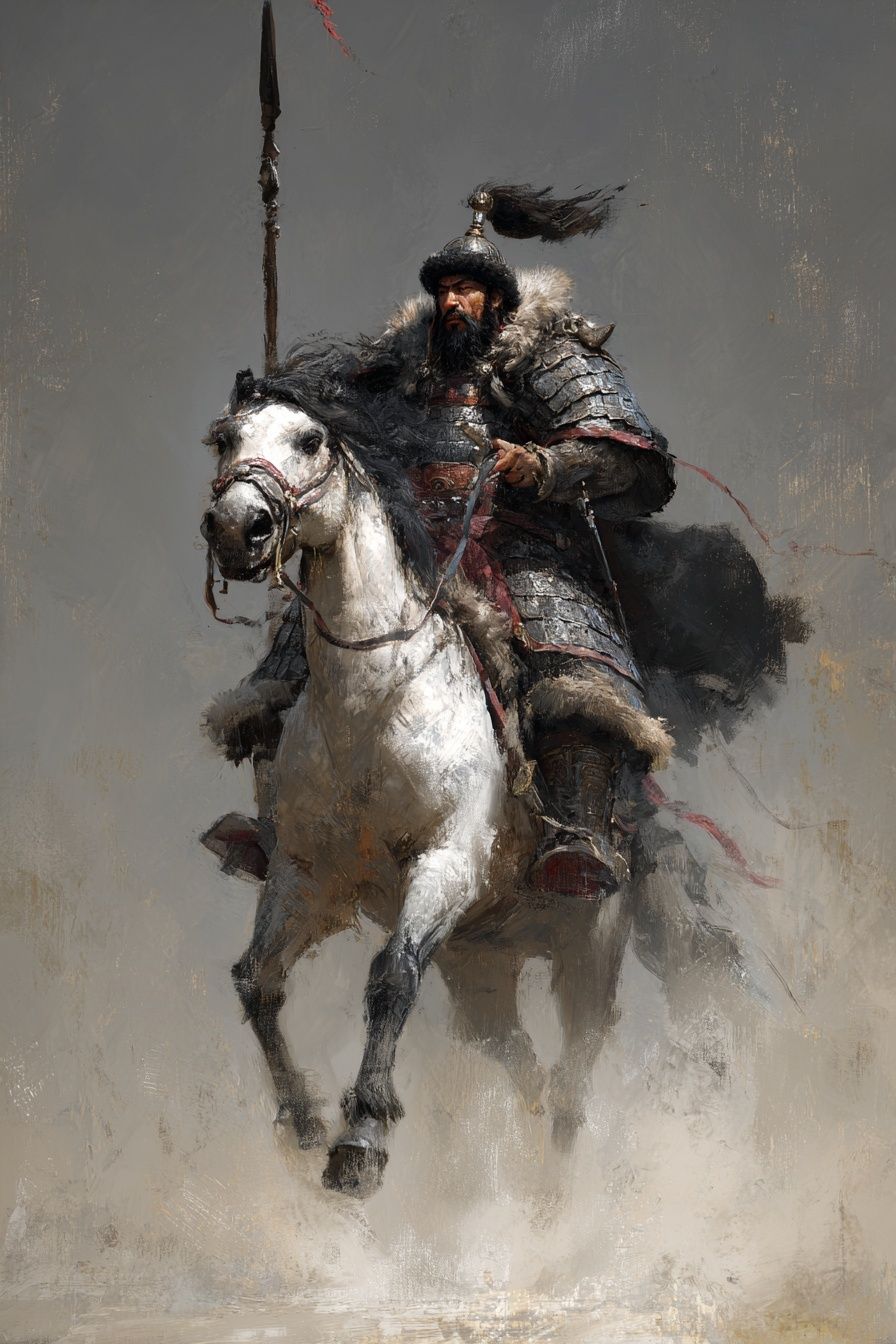 Warrior on Horseback — Fine Art Print. poster — fine-art art