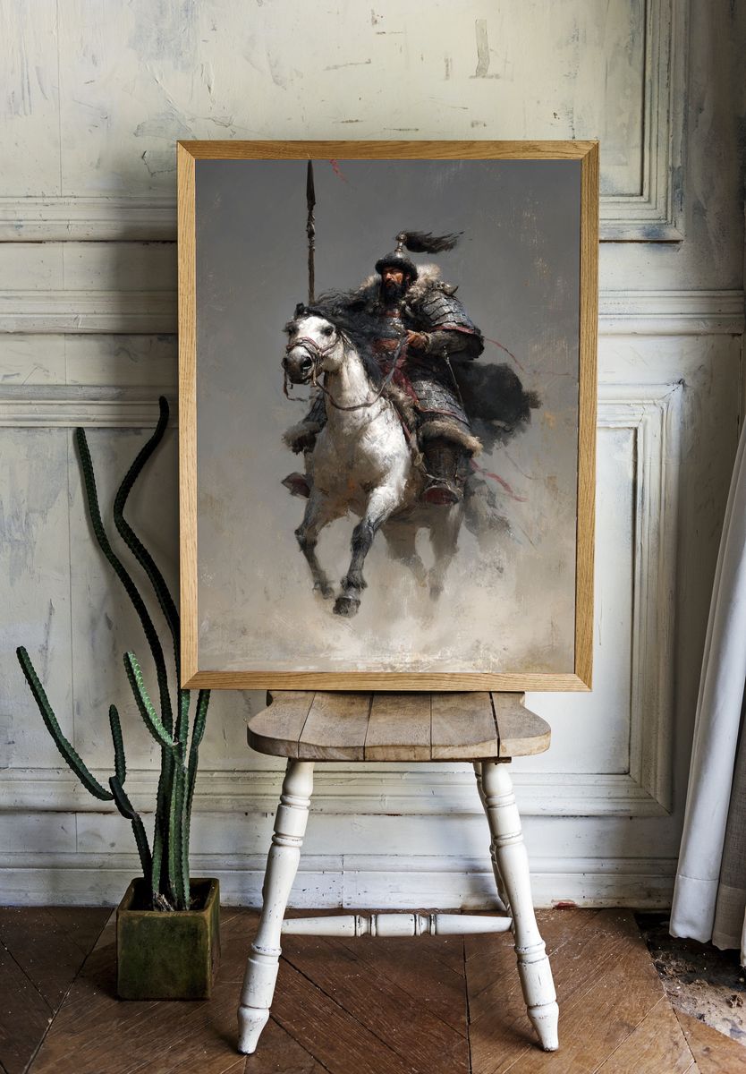 Warrior on Horseback — Fine Art Print. room preview