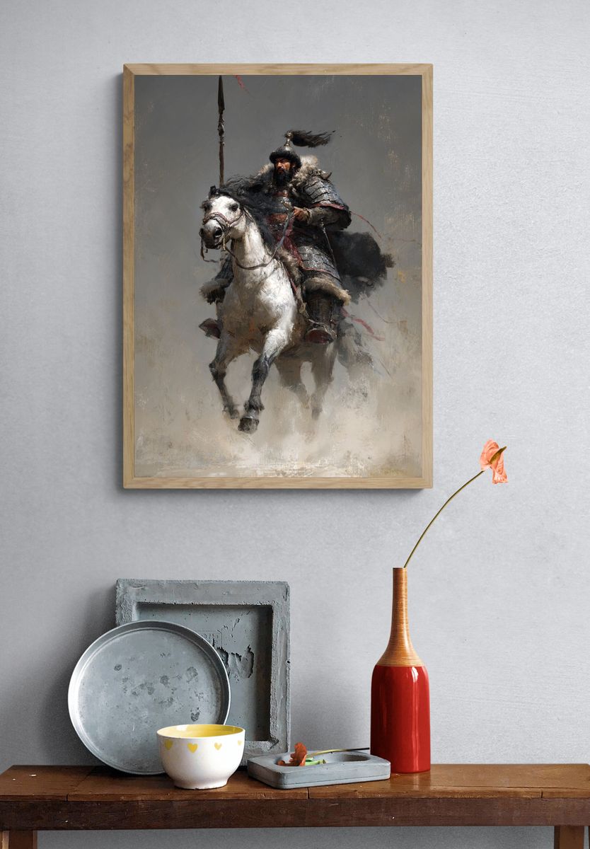 Warrior on Horseback — Fine Art Print. — room view 3