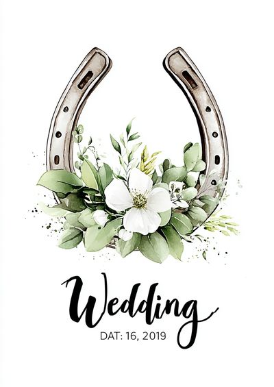 Wedding Horseshoe Floral Print. poster