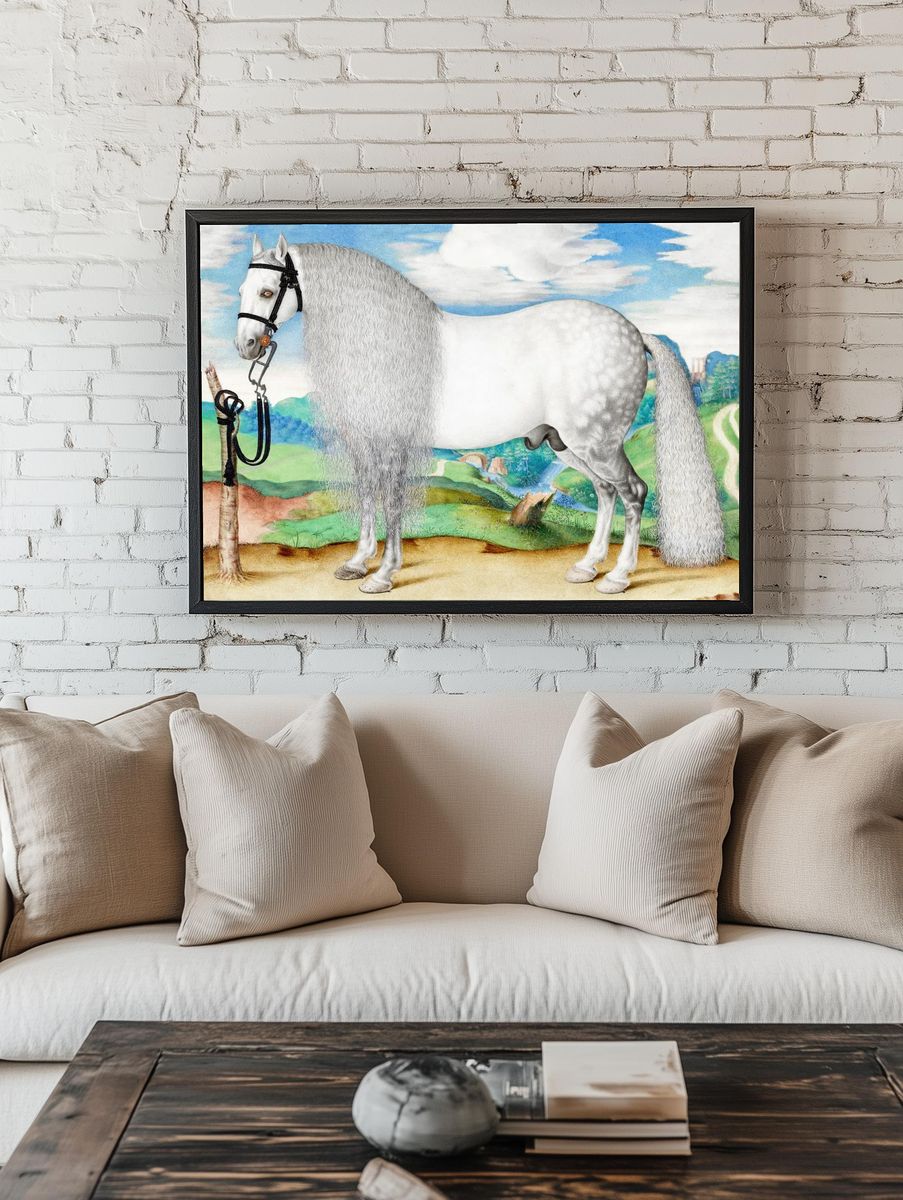 White Horse Surrealist Print room preview