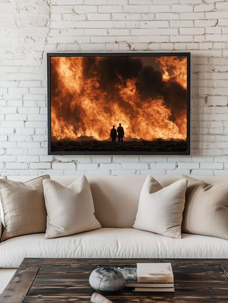 Wildfire Silhouette Photography Poster. — room view 1