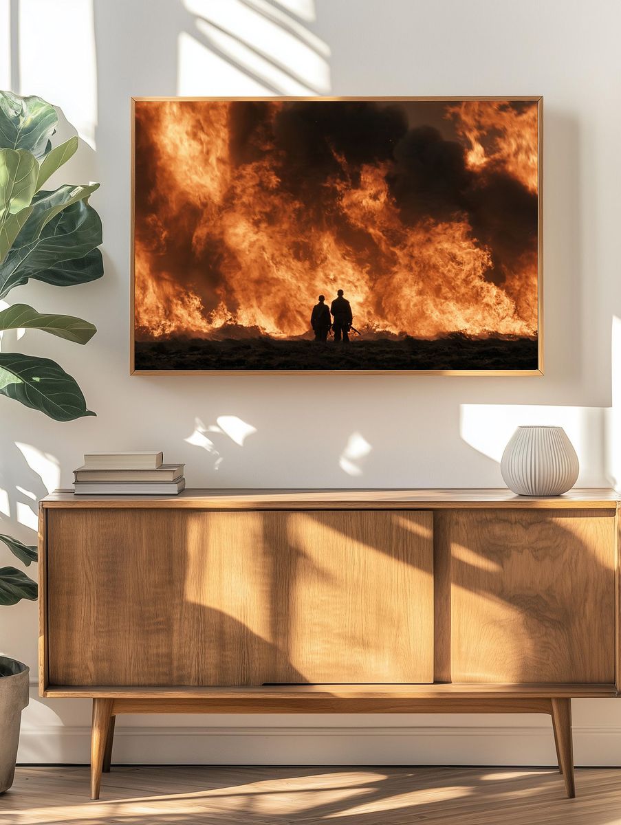 Wildfire Silhouette Photography Poster. — room view 3