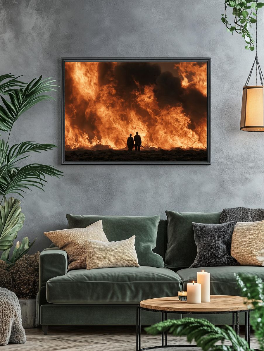 Wildfire Silhouette Photography Poster. — room view 4