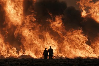 Wildfire Silhouette Photography Poster. poster
