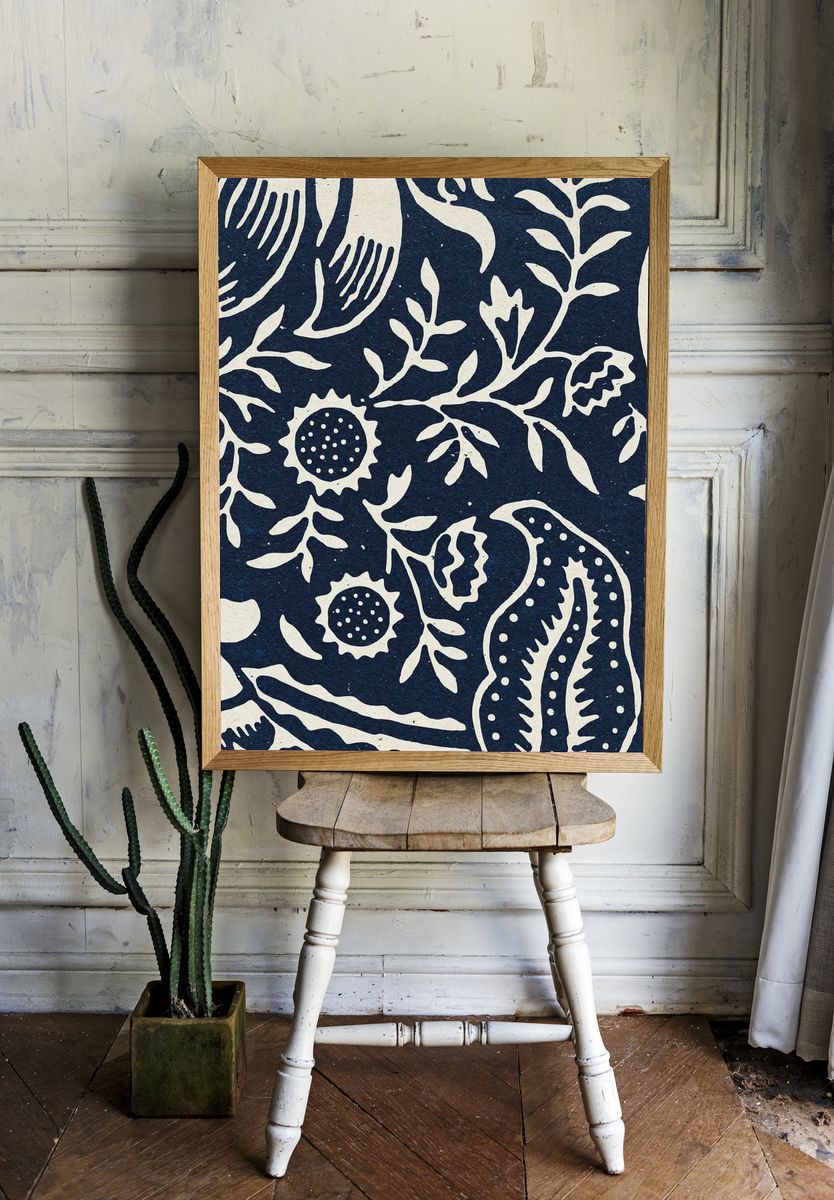 Vintage floral ornament seamless pattern. — room view 1