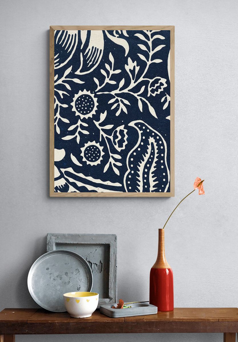 Vintage floral ornament seamless pattern. — room view 3