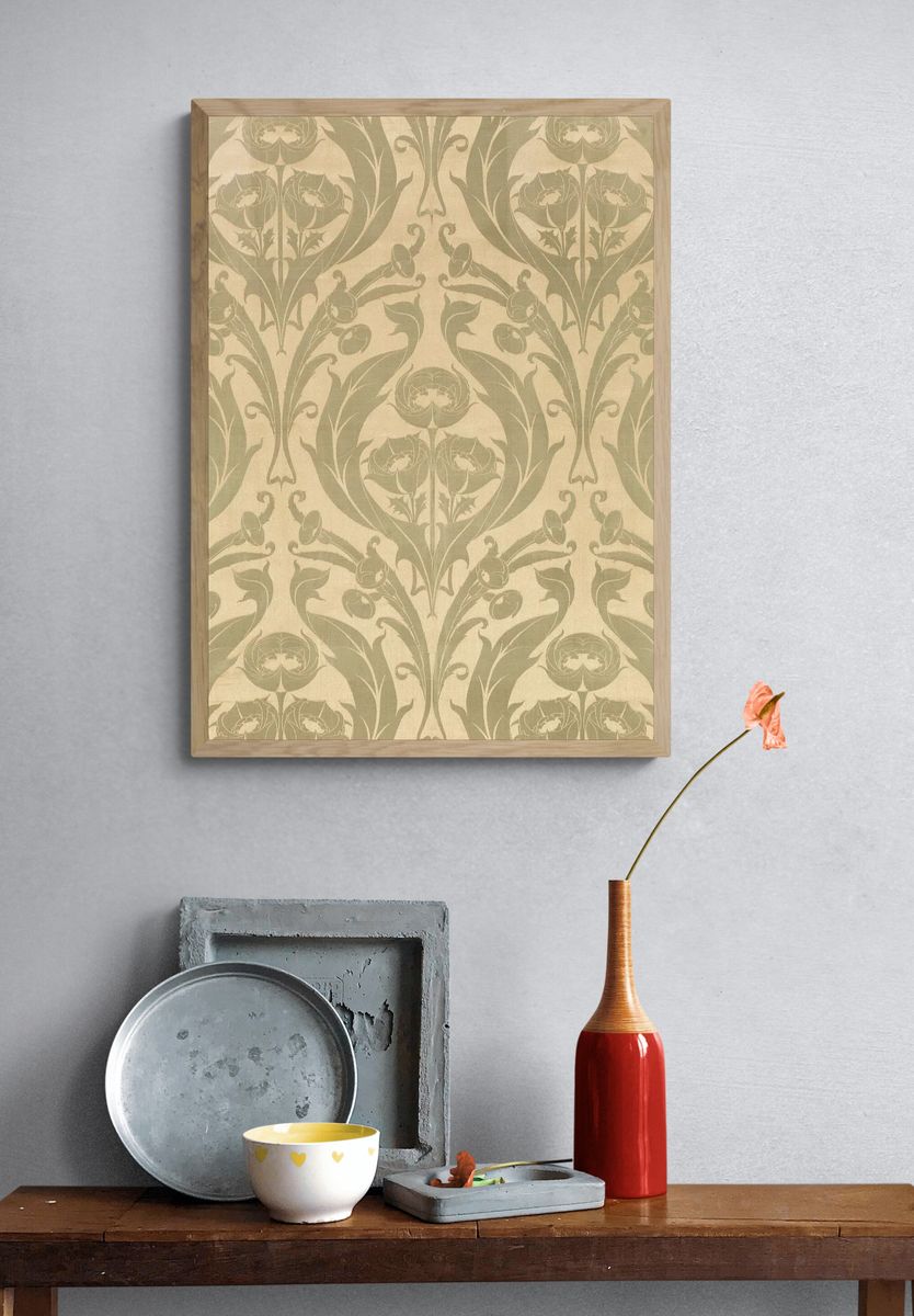 Textile Fragment by William Morris (c 1900) — Art Print. — room view 3