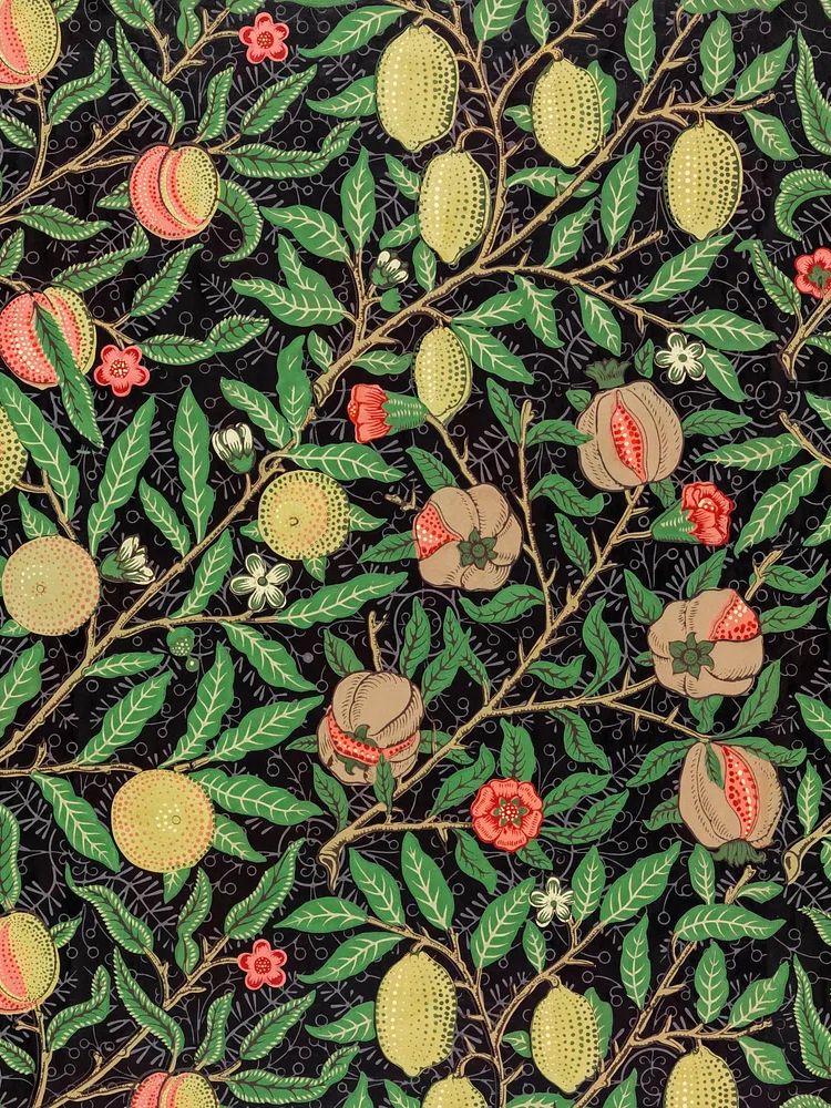 William Morris's vintage pomegranate flowers. poster detail