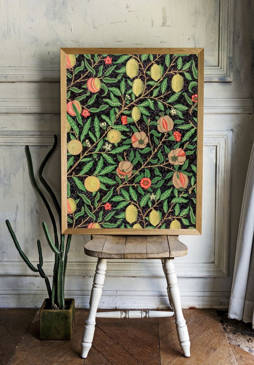 William Morris's vintage pomegranate flowers. — room view 1