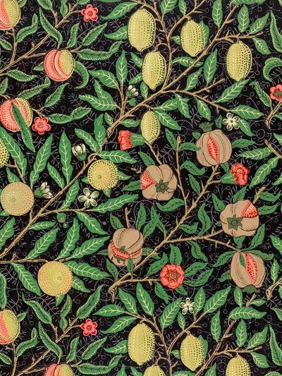 William Morris's vintage pomegranate flowers. poster print