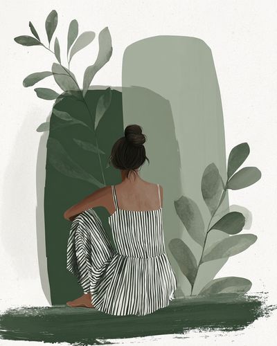 Woman in Stripes — Illustration Print. poster print