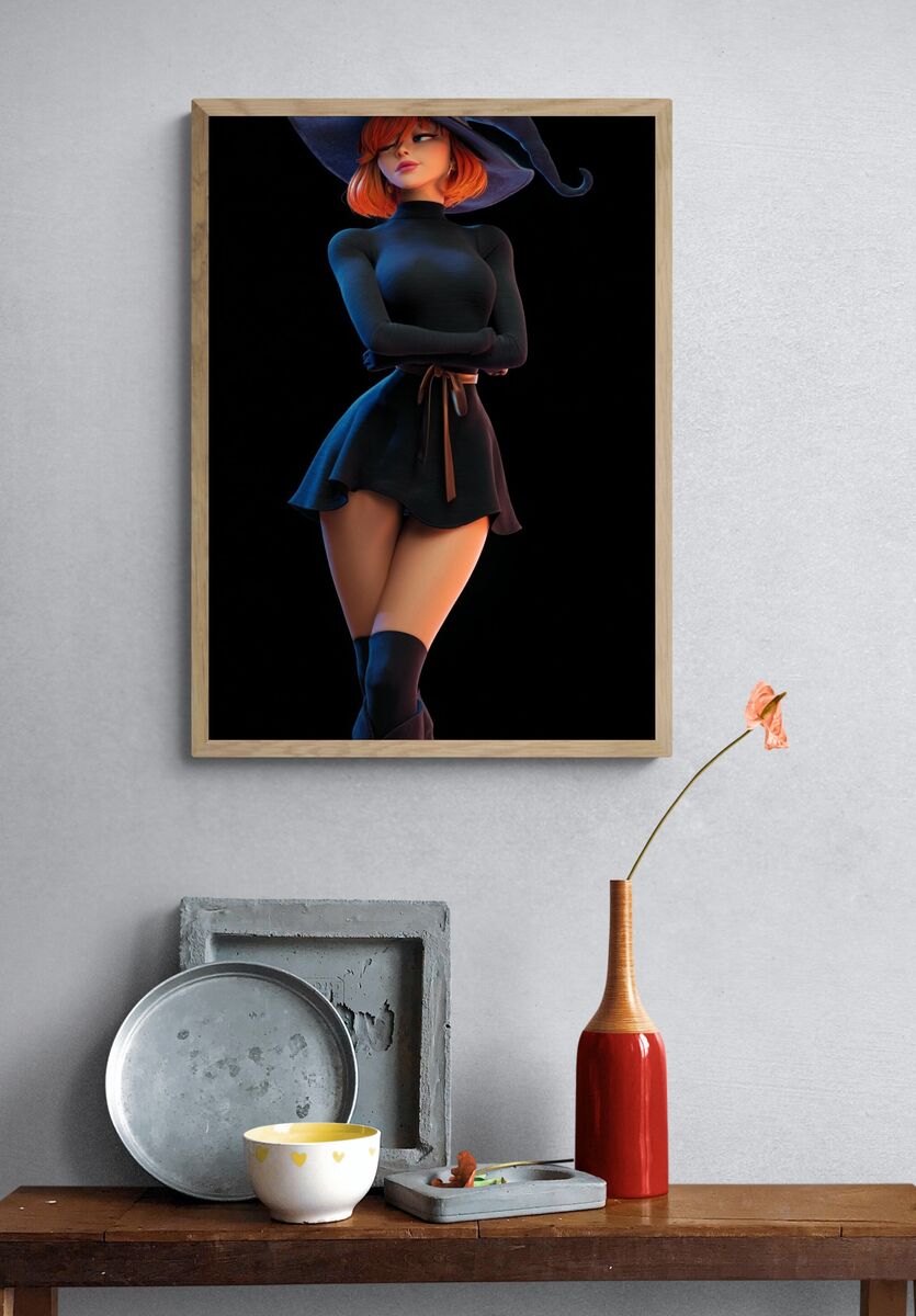 Stylish Witch — Illustration Print. — room view 3