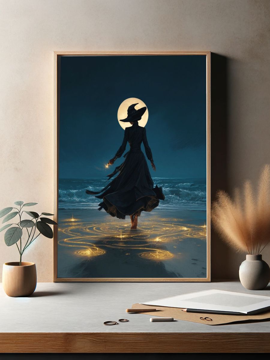 Mystical Witch by the Sea — Illustration Print. — room view 2