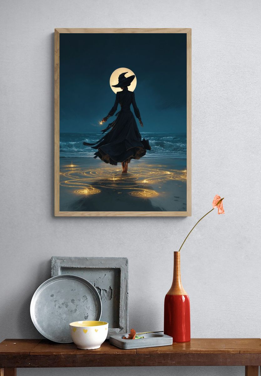 Mystical Witch by the Sea — Illustration Print. — room view 3