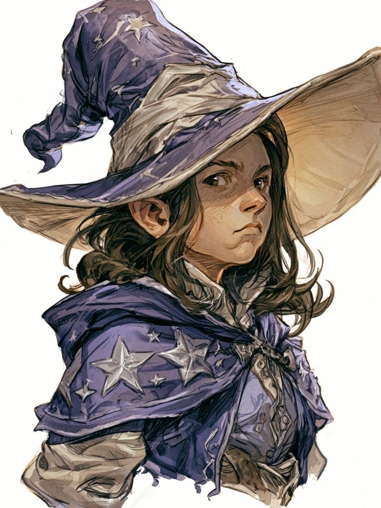 Witch Portrait Illustration Print. poster detail