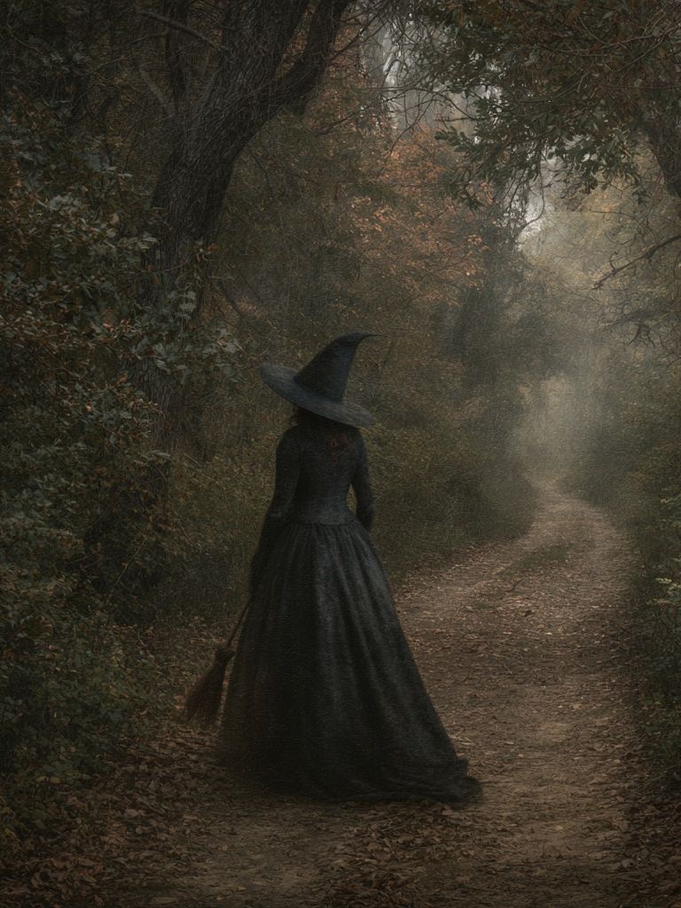 Witch in Misty Forest Photography Poster. poster — photography art