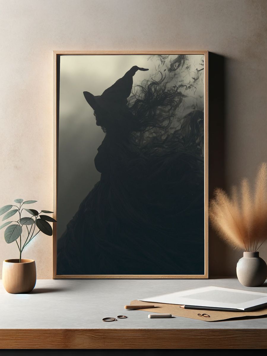 Witch Silhouette Smoke Poster. — room view 2