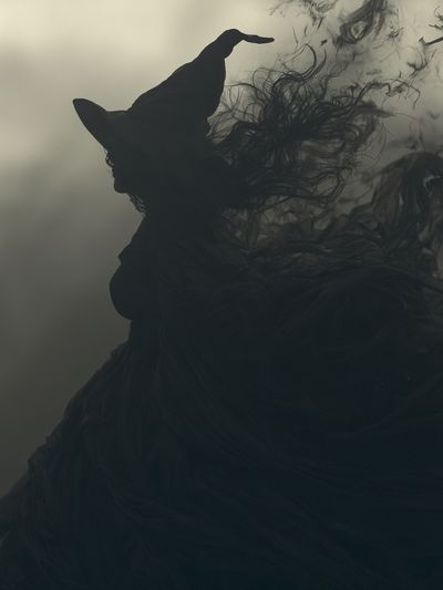 Witch Silhouette Smoke Poster.