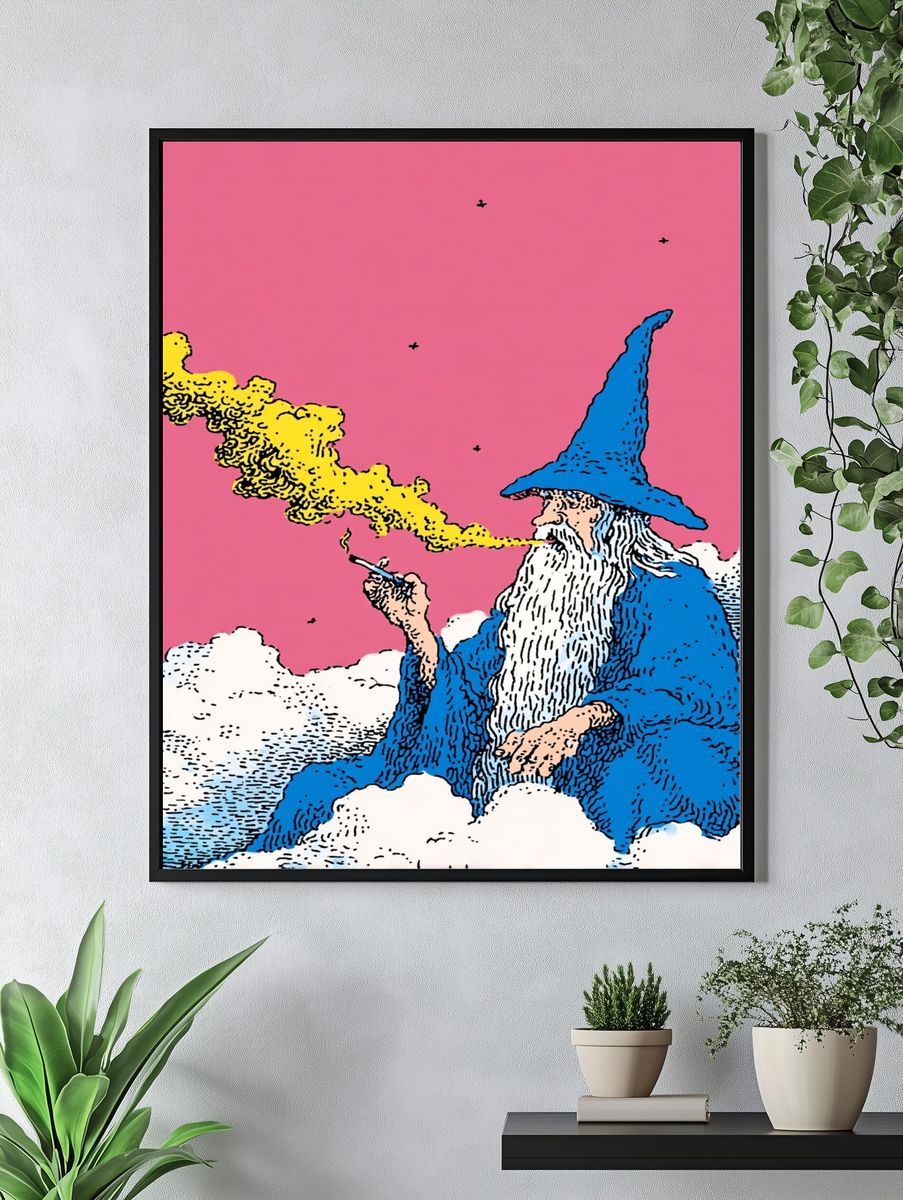 Wizard Smoking — Illustration Print. — room view 4
