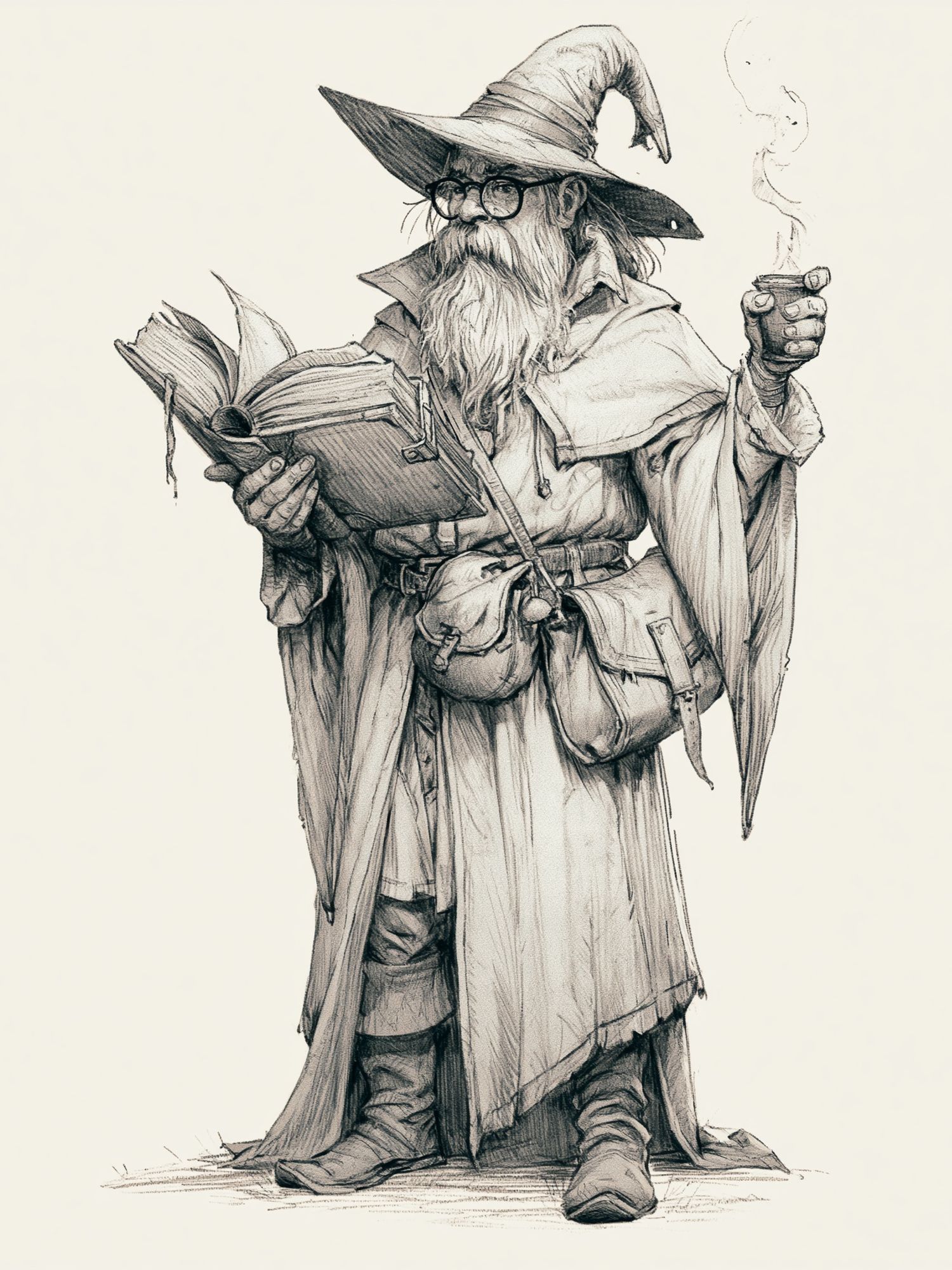 Wizard Reader Illustration Poster. poster — illustration art