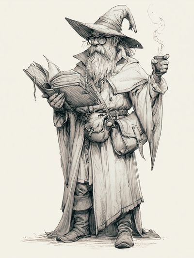 Wizard Reader Illustration Poster. poster