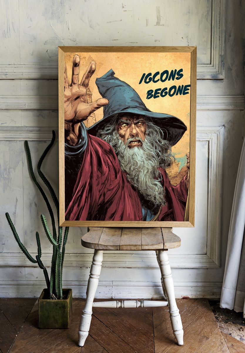 Wizard — Comic Art Print. room preview