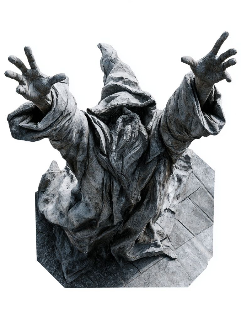 Wizard Statue Photography Poster. poster detail