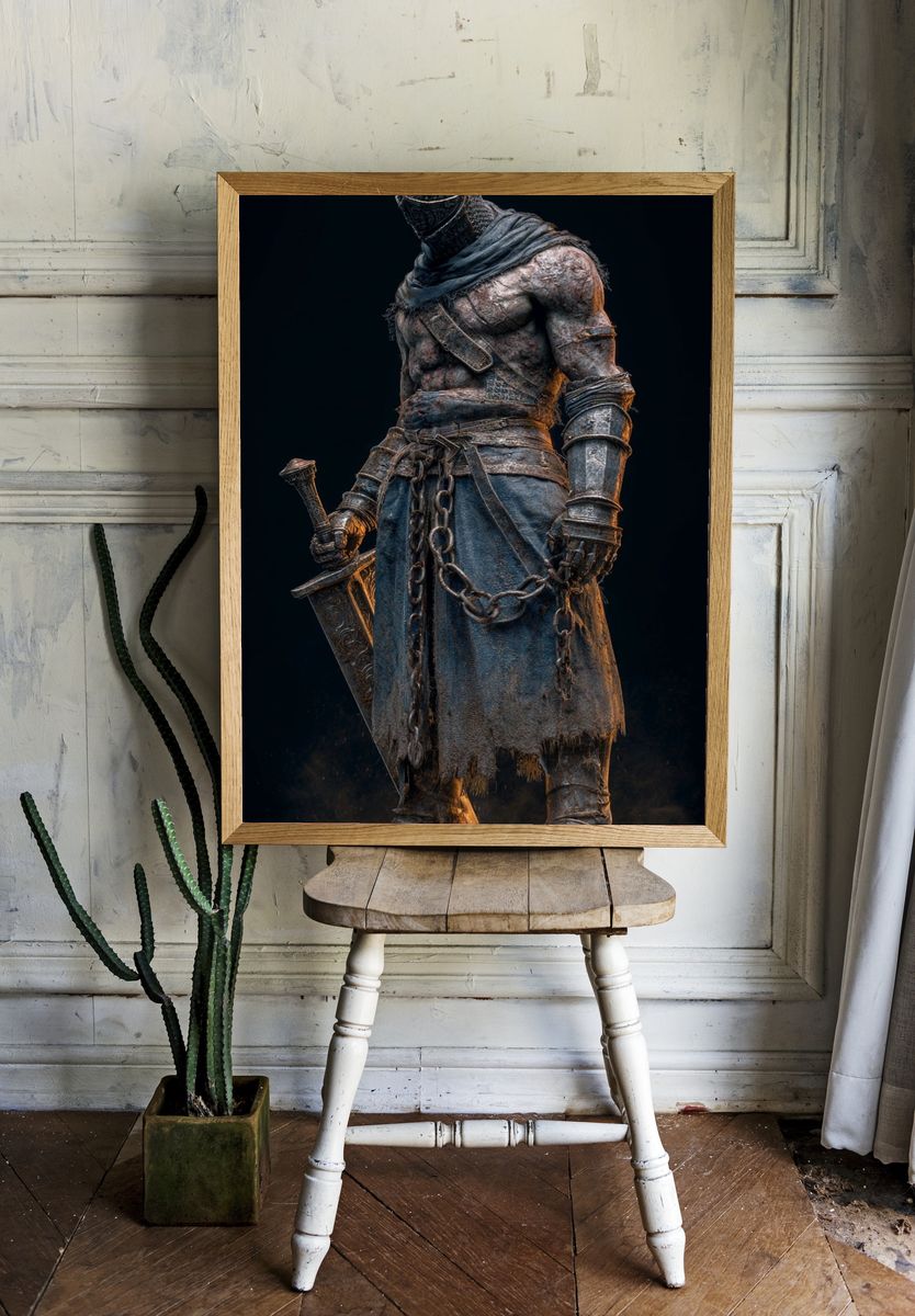Warrior Knight — Fantasy Art Print. — room view 1