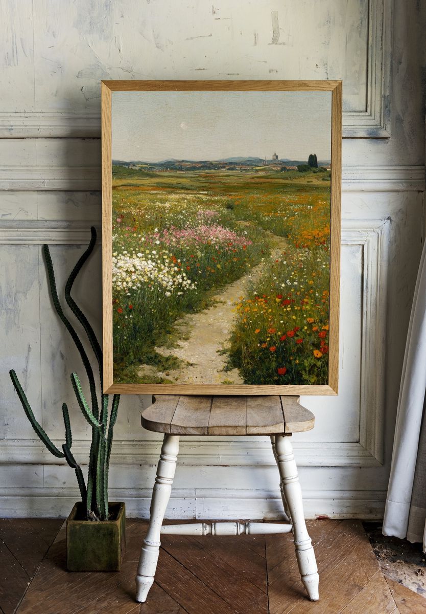 Wildflower Meadow Landscape Print room preview