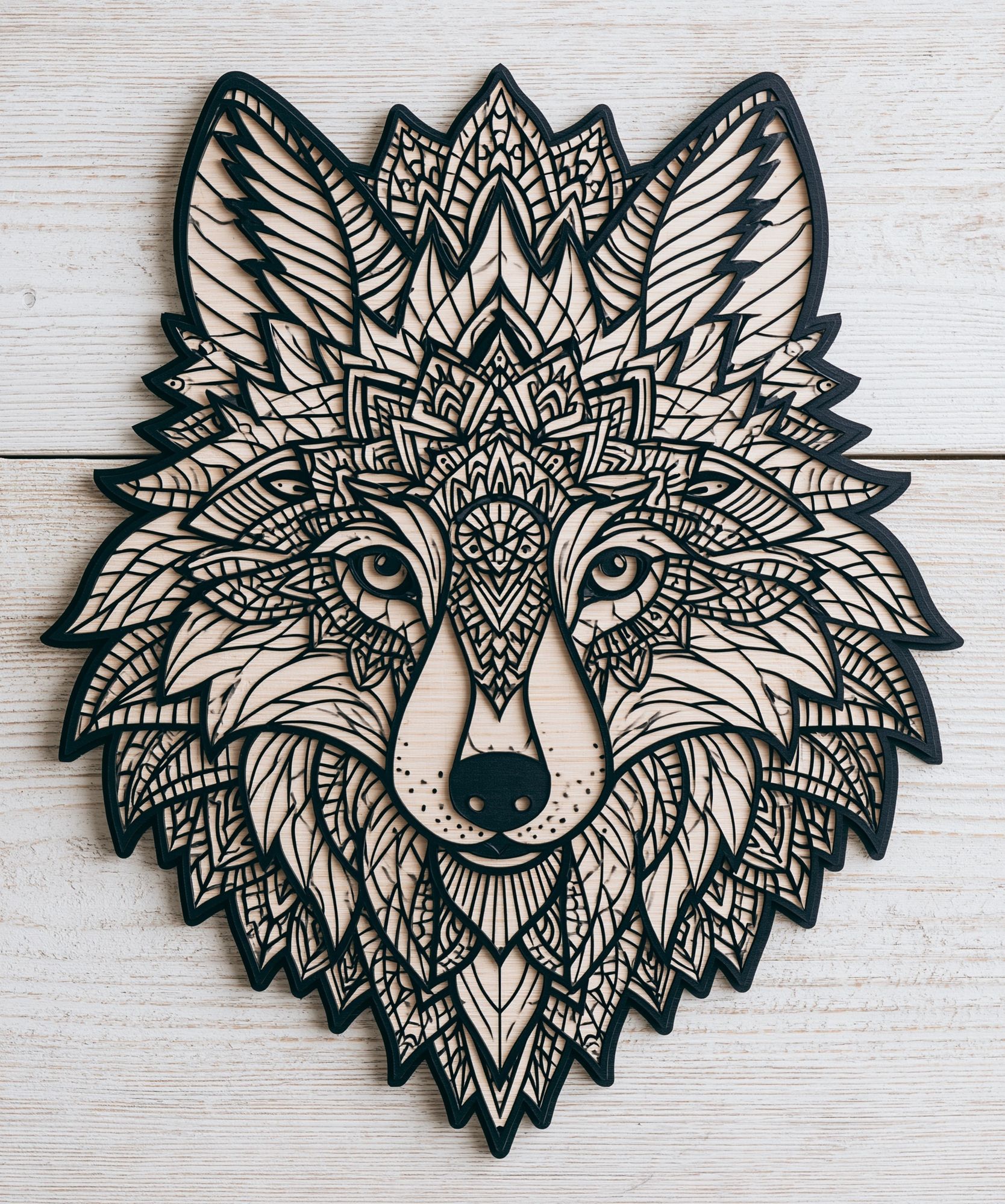 Geometric Wolf Line Art Poster. poster — animals art