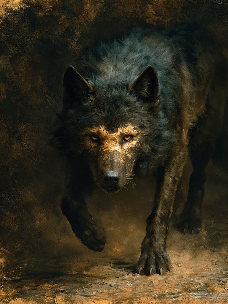 Wolf in Shadow Fine-Art Poster. poster — animals art