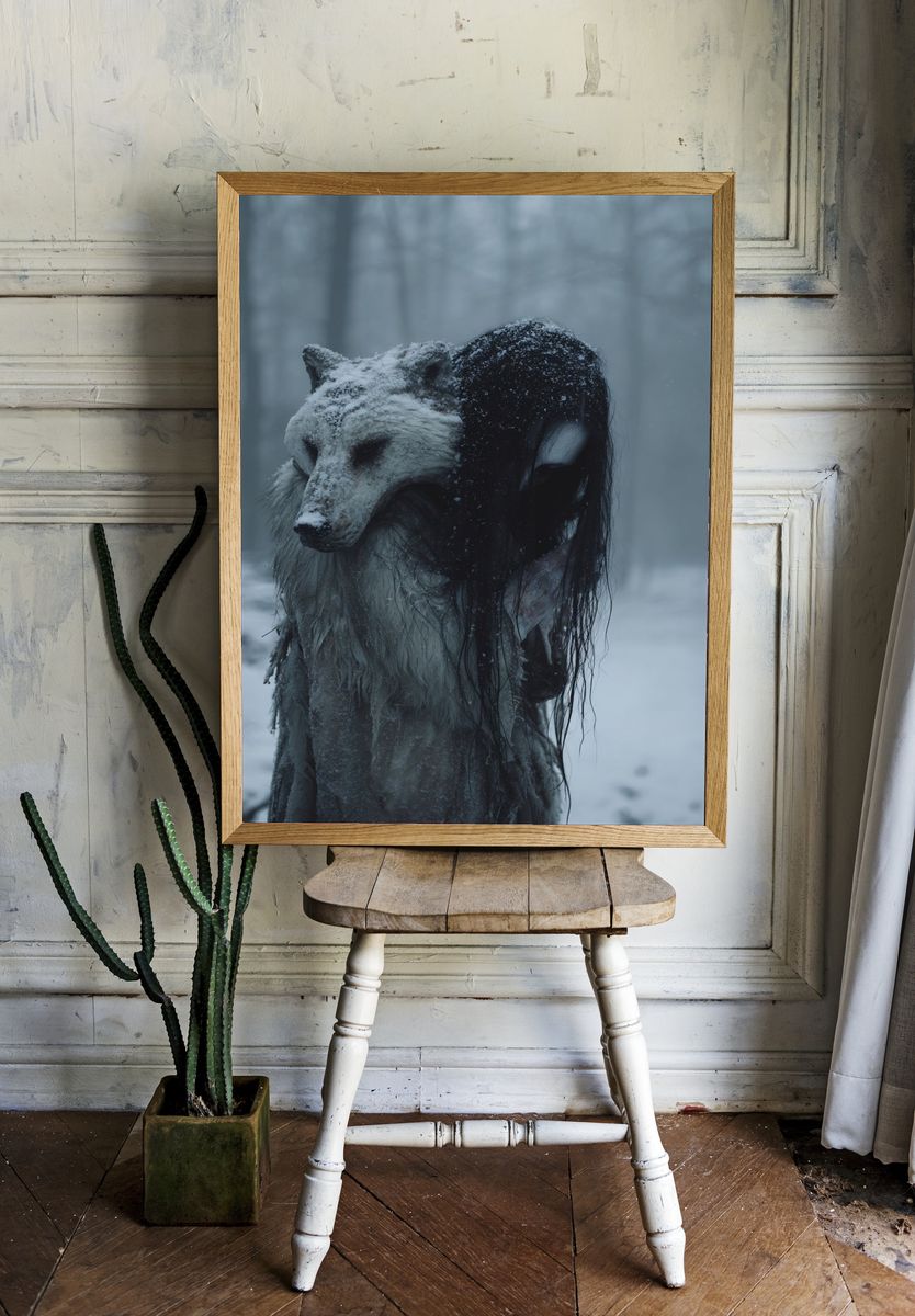 Mystical Wolf Spirit — Fine Art Print. — room view 1
