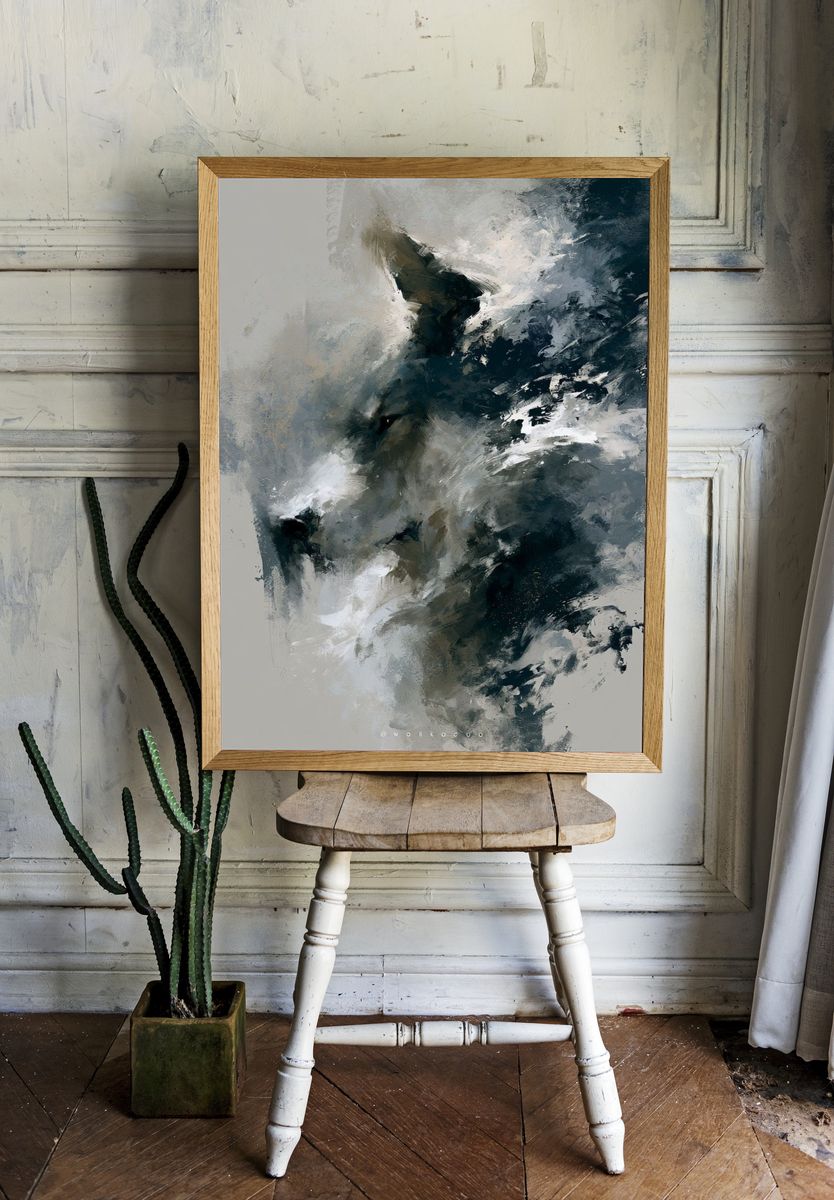 Wolf Spirit Abstract Poster. — room view 1