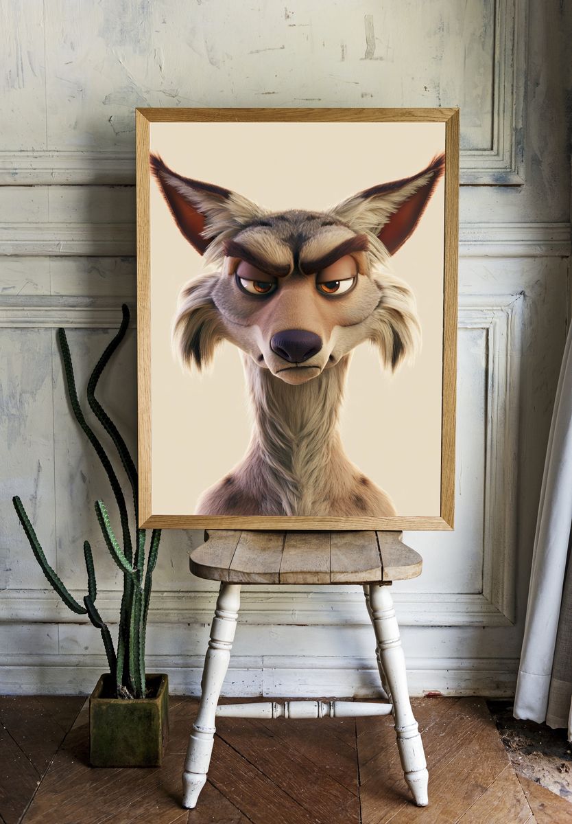 Wolf Portrait Illustration Poster. room preview